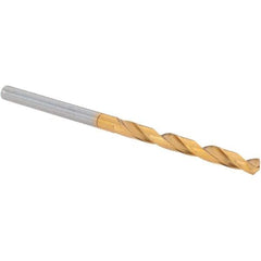 Guhring - 3.1mm 118° High Speed Steel Jobber Drill - TiN Finish, Right Hand Cut, Spiral Flute, Straight Shank, 65mm OAL, Standard Point - Apex Tool & Supply