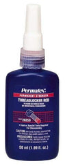 Permatex - 50 mL Bottle, Red, High Strength Liquid Threadlocker - Series 262, 24 hr Full Cure Time, Hand Tool, Heat Removal - Apex Tool & Supply