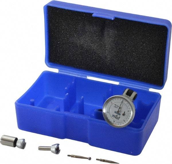 Fowler - 0.06 Inch Range, 0.001 Inch Dial Graduation, Vertical Dial Test Indicator - 1 Inch White Dial, 0-15-0 Dial Reading - Apex Tool & Supply