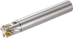 Kyocera - 1-1/4" Cut Diam, 6mm Max Depth of Cut, 1-1/4" Shank Diam, 5" OAL, Indexable Square Shoulder End Mill - BDMT0703... Inserts, Cylindrical Shank, 90° Lead Angle, Through Coolant, Series MECX - Apex Tool & Supply