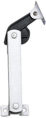 Sugatsune - 136mm OAL x 37mm Wide, 40 Lb Capacity, Spring Loaded Hard Down Lid Stay - Right Side, 4.7mm Mounting Hole Diam, 70° Max Opening, Polished 304 Stainless Steel & Polyacetal - Apex Tool & Supply
