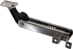 Sugatsune - 136mm OAL x 37mm Wide, 30 Lb Capacity, Spring Loaded Soft Down Lid Stay - Right Side, 4.7mm Mounting Hole Diam, 70° Max Opening, Polished 304 Stainless Steel & Polyacetal - Apex Tool & Supply