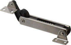 Sugatsune - 136mm OAL x 37mm Wide, 30 Lb Capacity, Spring Loaded Soft Down Lid Stay - Back Panel, 4.7mm Mounting Hole Diam, 70° Max Opening, Polished 304 Stainless Steel & Polyacetal - Apex Tool & Supply