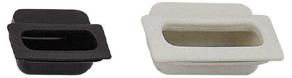 Sugatsune - 82mm Overall Width x 63mm Overall Height, 35mm Recess Depth, Ivory Snap In Recessed Pull - Elastomer, 53mm Recess Height, 72mm Recess Width - Apex Tool & Supply