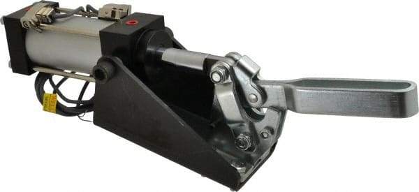 Gibraltar - 800 Lb Inner Hold Capacity, Vert Mount, Air Power Hold-Down Toggle Clamp - 1/8 NPT Port, 95° Bar Opening, 2-1/4" Height Under Bar - Apex Tool & Supply