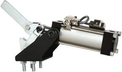 Gibraltar - 500 Lb Inner Hold Capacity, Vert Mount, Air Power Hold-Down Toggle Clamp - 1/8 NPT Port, 92° Bar Opening, 1.38" Height Under Bar - Apex Tool & Supply