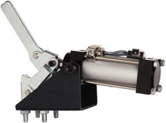 Gibraltar - 750 Lb Inner Hold Capacity, Vert Mount, Air Power Hold-Down Toggle Clamp - 1/8 NPT Port, 92° Bar Opening, 1.81" Height Under Bar - Apex Tool & Supply