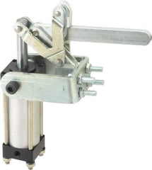 Gibraltar - 450 Lb Inner Hold Capacity, Horiz Mount, Air Power Hold-Down Toggle Clamp - 1/8 NPT Port, 95° Bar Opening, 2.76" Height Under Bar - Apex Tool & Supply