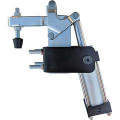 Gibraltar - 600 Lb Inner Hold Capacity, Horiz Mount, Air Power Hold-Down Toggle Clamp - 1/8 NPT Port, 88° Bar Opening, 3.84" Height Under Bar - Apex Tool & Supply
