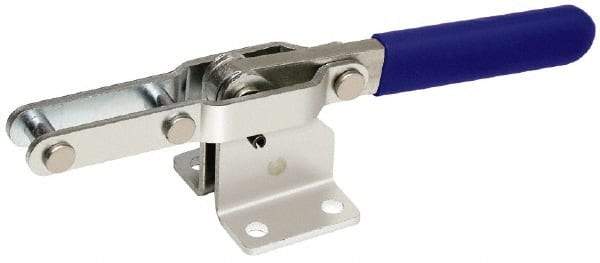 Gibraltar - 1,200 Lb Capacity, Horizontal, U-Bar, Flanged Base, Carbon Steel Pull Action Latch Clamp - 3.38" Drawing Movement, 9.49" OAL, Straight Handle - Apex Tool & Supply
