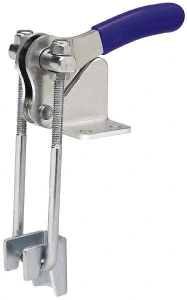 Gibraltar - 1,000 Lb Capacity, Vertical, U Hook, Flanged Base, Stainless Steel Pull Action Latch Clamp - 2" Drawing Movement, 4-1/4" OAL, Straight Handle - Apex Tool & Supply