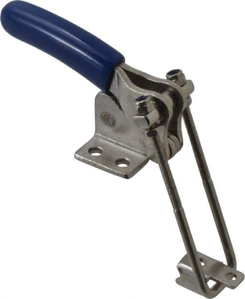Gibraltar - 500 Lb Capacity, Vertical, U Hook, Flanged Base, Stainless Steel Pull Action Latch Clamp - 1.53" Drawing Movement, 3.35" OAL, Straight Handle - Apex Tool & Supply