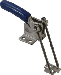 Gibraltar - 500 Lb Capacity, Vertical, U Hook, Flanged Base, Stainless Steel Pull Action Latch Clamp - 1.53" Drawing Movement, 3.35" OAL, Straight Handle - Apex Tool & Supply