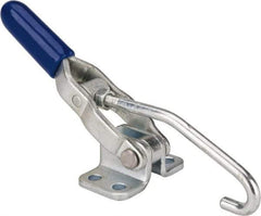 Gibraltar - 200 Lb Capacity, Horizontal, J Hook, Flanged Base, Carbon Steel Pull Action Latch Clamp - 2.35" Drawing Movement, 6.01" OAL, Straight Handle - Apex Tool & Supply