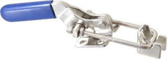Gibraltar - 700 Lb Capacity, Horizontal, U Hook, Flanged Base, Stainless Steel Pull Action Latch Clamp - 1-3/4" Drawing Movement, 5.97" OAL, Whale Tail Handle - Apex Tool & Supply