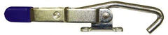 Gibraltar - 375 Lb Capacity, Horizontal, J Hook, Right Flanged Base, Stainless Steel Pull Action Latch Clamp - 4" Drawing Movement, 8.82" OAL, Thumb Handle - Apex Tool & Supply