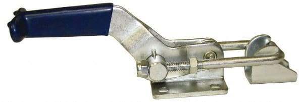 Gibraltar - 700 Lb Capacity, Horizontal, U Hook, Flanged Base, Carbon Steel Pull Action Latch Clamp - 1-3/4" Drawing Movement, 5.97" OAL, Straight Handle - Apex Tool & Supply