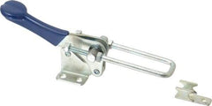Gibraltar - 1,000 Lb Capacity, Vertical, U Hook, Flanged Base, Carbon Steel Pull Action Latch Clamp - 2" Drawing Movement, 4-1/4" OAL, Straight Handle - Apex Tool & Supply