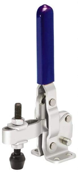 Gibraltar - 375 Lb Holding Capacity, Vertical Handle, Manual Hold Down Toggle Clamp - 62° Handle Movement, 115° Bar Opening, U-Bar, Flanged Base, Carbon Steel - Apex Tool & Supply