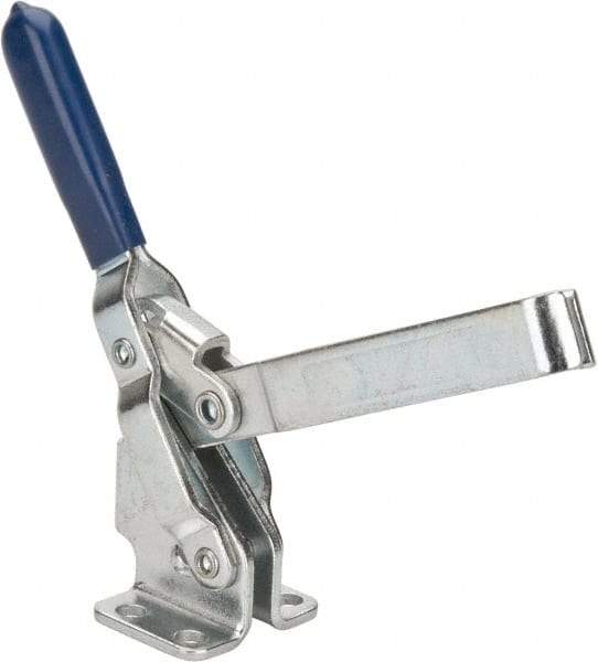 Gibraltar - 350 Lb Holding Capacity, Vertical Handle, Manual Hold Down Toggle Clamp - 62° Handle Movement, 115° Bar Opening, U-Bar, Flanged Base, Carbon Steel - Apex Tool & Supply