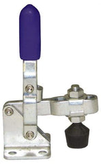 Gibraltar - 100 Lb Holding Capacity, Vertical Handle, Manual Hold Down Toggle Clamp - 60° Handle Movement, 110° Bar Opening, U-Bar, Flanged Base, Carbon Steel - Apex Tool & Supply