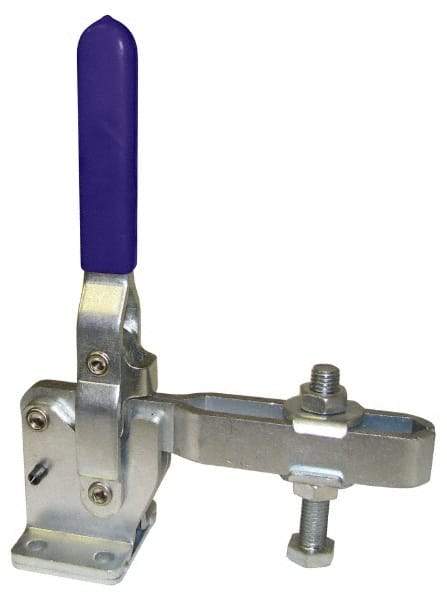 Gibraltar - 1,200 Lb Holding Capacity, Vertical Handle, Manual Hold Down Toggle Clamp - 70° Handle Movement, 140° Bar Opening, U-Bar, Flanged Base, Carbon Steel - Apex Tool & Supply
