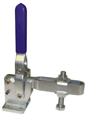 Gibraltar - 1,000 Lb Holding Capacity, Vertical Handle, Manual Hold Down Toggle Clamp - 75° Handle Movement, 136° Bar Opening, U-Bar, Flanged Base, Carbon Steel - Apex Tool & Supply