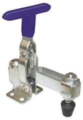 Gibraltar - 600 Lb Holding Capacity, Vertical Handle, Manual Hold Down Toggle Clamp - 58° Handle Movement, 106° Bar Opening, U-Bar, Flanged Base, Carbon Steel - Apex Tool & Supply