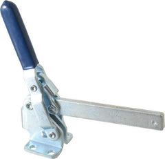 Gibraltar - 450 Lb Holding Capacity, Vertical Handle, Manual Hold Down Toggle Clamp - 62° Handle Movement, 115° Bar Opening, Solid Bar, Flanged Base, Carbon Steel - Apex Tool & Supply