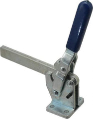 Gibraltar - 1,000 Lb Holding Capacity, Vertical Handle, Manual Hold Down Toggle Clamp - 75° Handle Movement, 136° Bar Opening, Solid Bar, Flanged Base, Carbon Steel - Apex Tool & Supply