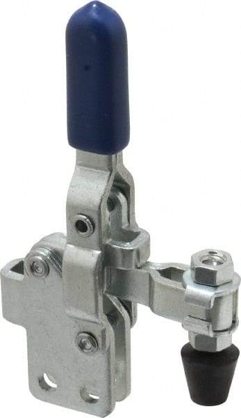 Gibraltar - 200 Lb Holding Capacity, Vertical Handle, Manual Hold Down Toggle Clamp - 64° Handle Movement, 104° Bar Opening, U-Bar, Straight Base, Carbon Steel - Apex Tool & Supply