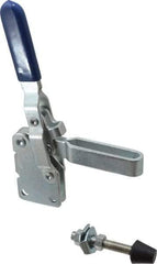Gibraltar - 600 Lb Holding Capacity, Vertical Handle, Manual Hold Down Toggle Clamp - 58° Handle Movement, 106° Bar Opening, U-Bar, Straight Base, Carbon Steel - Apex Tool & Supply