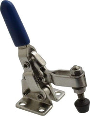 Gibraltar - 125 Lb Holding Capacity, Vertical Handle, Manual Hold Down Toggle Clamp - 55° Handle Movement, 100° Bar Opening, U-Bar, Flanged Base, Electro-Plated Zinc, Stainless Steel - Apex Tool & Supply
