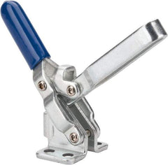 Gibraltar - 200 Lb Holding Capacity, Vertical Handle, Manual Hold Down Toggle Clamp - 65° Handle Movement, 105° Bar Opening, U-Bar, Flanged Base, Electro-Plated Zinc, Carbon Steel - Apex Tool & Supply