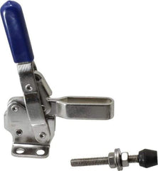 Gibraltar - 450 Lb Holding Capacity, Vertical Handle, Manual Hold Down Toggle Clamp - 57° Handle Movement, 99° Bar Opening, U-Bar, Flanged Base, Electro-Plated Zinc, Stainless Steel - Apex Tool & Supply