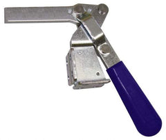 Gibraltar - 375 Lb Holding Capacity, Vertical Handle, Manual Hold Down Toggle Clamp - 60° Handle Movement, 185° Bar Opening, Solid Bar, Flanged Base, Carbon Steel - Apex Tool & Supply