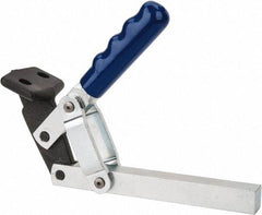 Gibraltar - 1,000 Lb Holding Capacity, Vertical Handle, Manual Hold Down Toggle Clamp - 65° Handle Movement, 195° Bar Opening, Solid Bar, Flanged Base, Electro-Plated Zinc, Carbon Steel - Apex Tool & Supply