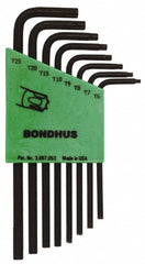 Bondhus - 8 Piece T6 to T25 L-Key Long Arm Torx Key Set - Apex Tool & Supply