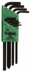 Bondhus - 8 Piece T9 to T40 L-Key Long Arm Torx Key Set - Apex Tool & Supply