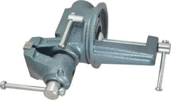 Wilton - 2-1/2" Jaw Width, 2-1/8" Opening Capacity, 1-3/4" Throat Depth, Steel Swivel Bench Vise - Clamp-On Base Attachment, 10.1" Long x 10.2" Wide x 5-2/5" High - Apex Tool & Supply
