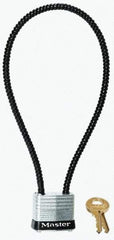 Master Lock - 7" Shackle Clearance, Keyed Different Padlock - 7/32" Shackle Diam, Steel - Apex Tool & Supply