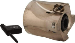 Seco - 4 Inserts, 1-1/2" Cut Diam, 3/4" Arbor Diam, 0.354" Max Depth of Cut, Indexable Square-Shoulder Face Mill - 0° Lead Angle, 1.575" High, XO.X 10T3.. Insert Compatibility, Through Coolant, Series Turbo 10 - Apex Tool & Supply