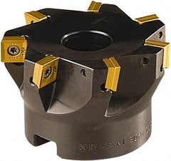 Seco - 4 Inserts, 40mm Cut Diam, 16mm Arbor Diam, 8mm Max Depth of Cut, Indexable Square-Shoulder Face Mill - 90° Lead Angle, 40mm High, SONX 09T3 Insert Compatibility, Series Mini Square - Apex Tool & Supply