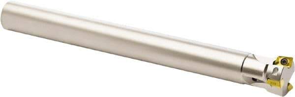 Seco - 94° Lead Angle, 32mm Min Cut Diam, 7mm Max Depth of Cut, Indexable Chamfer and Angle End Mill - 3 Inserts, XO.. 1204.. Insert Style, 250mm Overall Length, Through Coolant, Straight Shank - Apex Tool & Supply