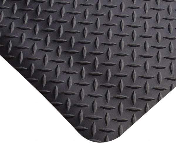 PRO-SAFE - 26' Long x 4' Wide, Dry Environment, Anti-Fatigue Matting - Black, Vinyl with Vinyl Sponge Base, Beveled on 4 Sides - Apex Tool & Supply