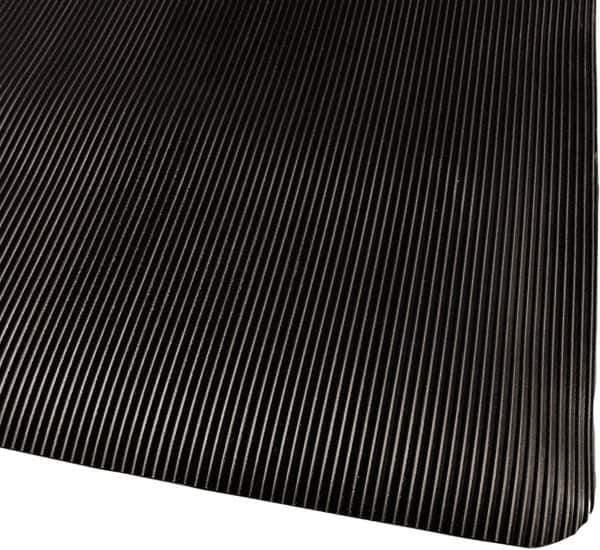 PRO-SAFE - 5' Long x 3' Wide, Dry Environment, Anti-Fatigue Matting - Black, Vinyl with Vinyl Sponge Base, Beveled on 4 Sides - Apex Tool & Supply