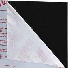Made in USA - 1/4" Thick x 4' Wide x 4' Long, Polycarbonate Sheet - Black, Rockwell R-118 Hardness, ±10% Tolerance - Apex Tool & Supply
