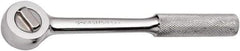 SK - 3/8" Drive Round Head Ratchet - Full Polish Chrome Finish, 7-3/4" OAL, 60 Gear Teeth, Full Polished Knurled Handle, Reversible Head - Apex Tool & Supply