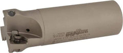 Iscar - 1-1/2" Cut Diam, 0.512" Max Depth of Cut, 1-1/4" Shank Diam, 4" OAL, Indexable Square Shoulder Helical End Mill - HM390 TDKT 1505 Inserts, Cylindrical Shank, 90° Lead Angle, Through Coolant, Series HeliIQMill - Apex Tool & Supply