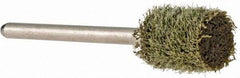 Made in USA - 3/8" Head Diam x 1/2" Thickness, W176, Cylinder End, Aluminum Oxide Mounted Point - Fine Grade, 320 Grit - Apex Tool & Supply